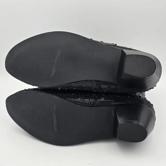 NWT Badgley Mischka Girls’ Sparkly Cowgirl Boots, Black Rhinestones - Picture 14 of 16